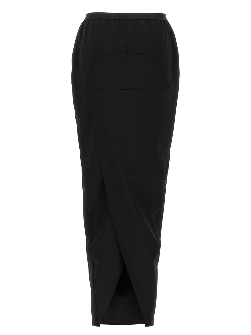 Rick Owens Black Wool Mini Skirt