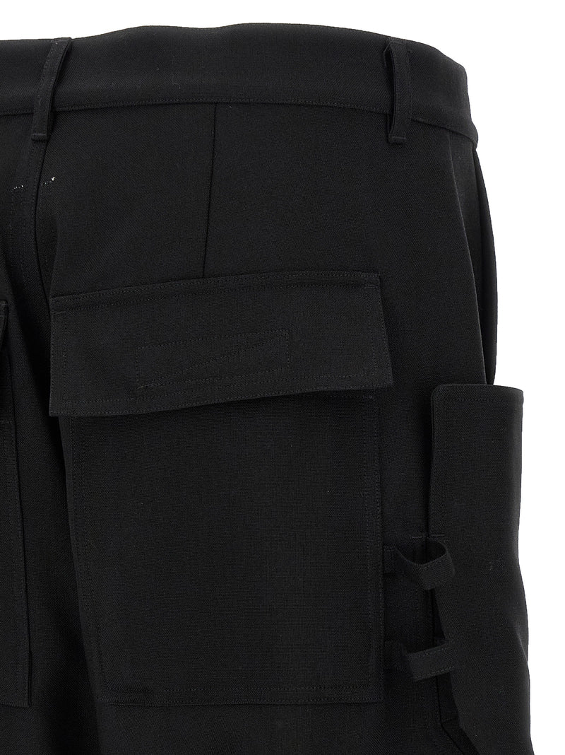 Rick Owens Black Virgin Wool Cargo Pants