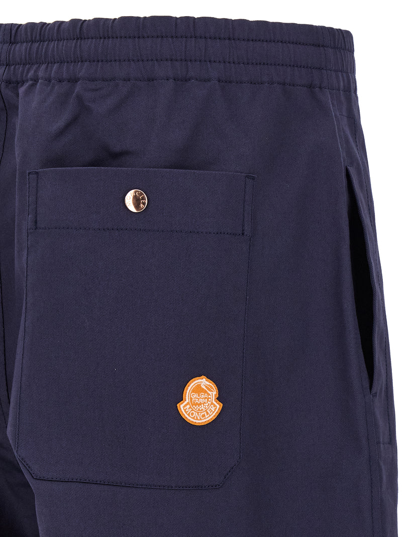 MONCLER GENIUS Blue Cotton Casual Pants