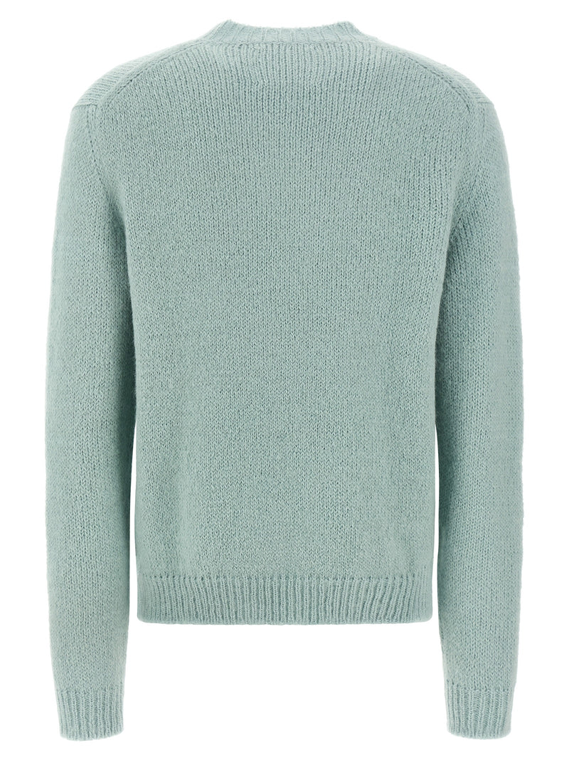 Jil Sander Blue Alpaca Leather Cardigan
