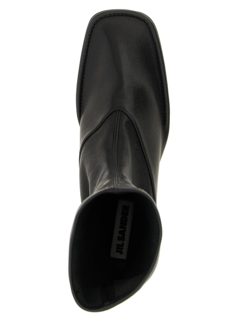 Jil Sander Black Lamb Leather Ankle Boots