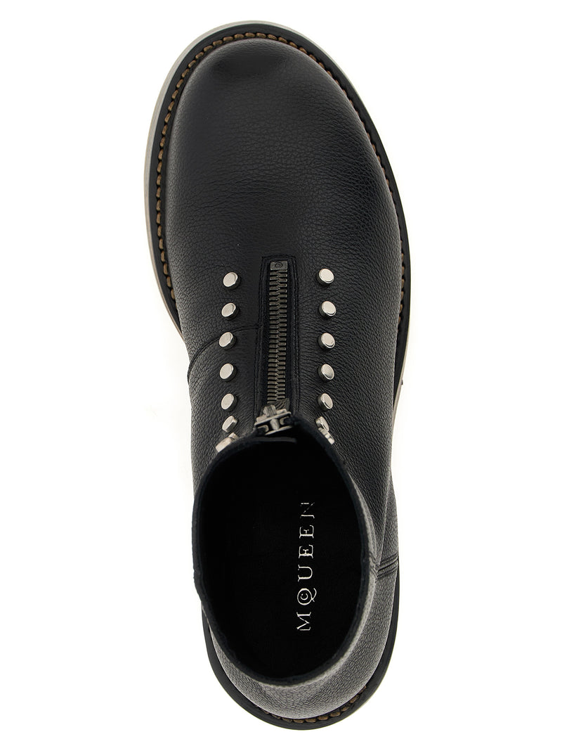 Alexander McQueen Black Calfskin Ankle Boots