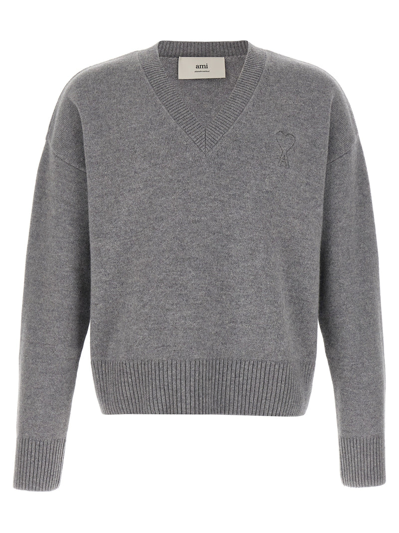 Ami Paris Gray Wool Cardigan
