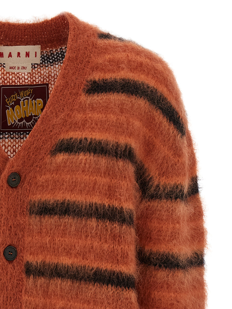 Marni Orange Fabric Cardigan