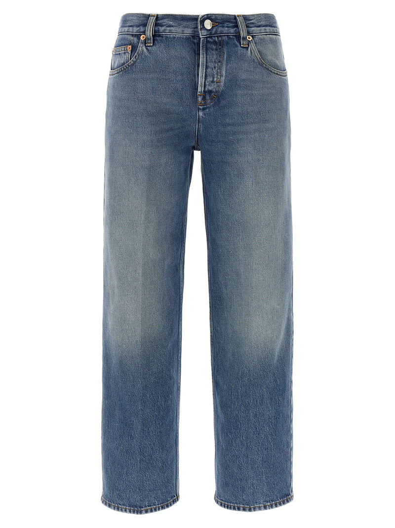 Gucci Blue Cotton Straight-Leg Jeans