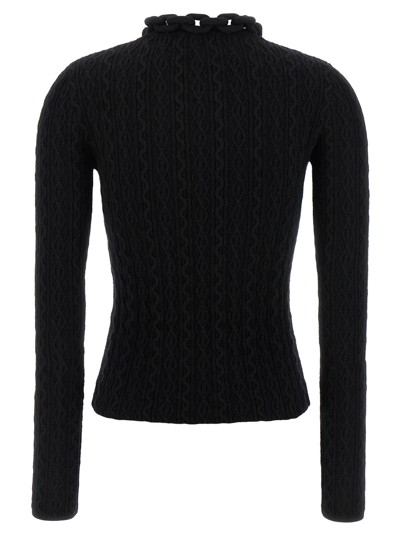 Paco Rabanne Black Wool Cardigan