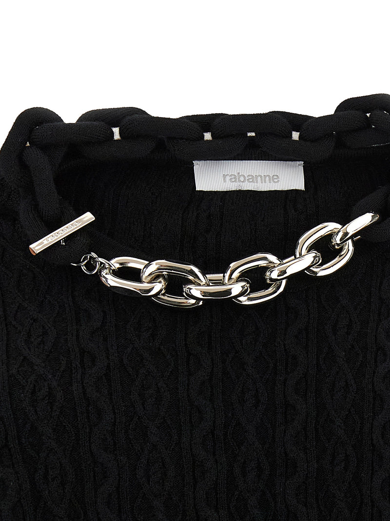 Paco Rabanne Black Wool Cardigan