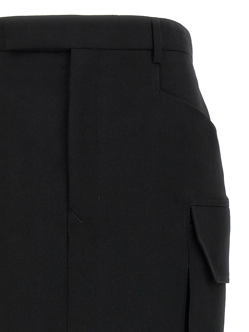 Rick Owens Black Wool Midi Skirt