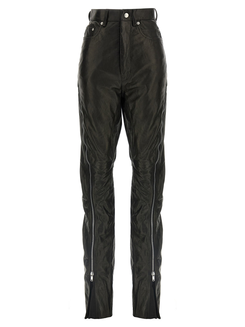 Rick Owens Black Leather Pants