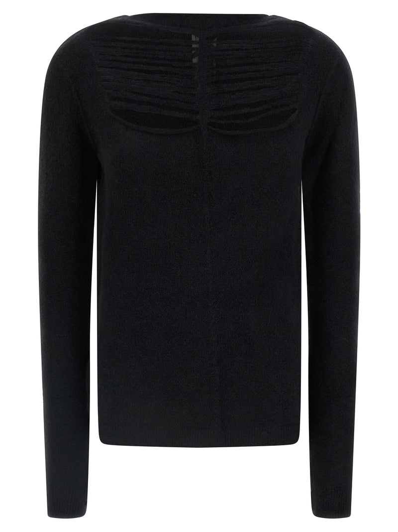 Rick Owens Black Wool Cardigan