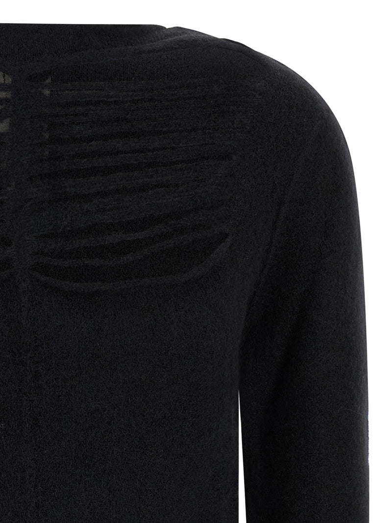 Rick Owens Black Wool Cardigan