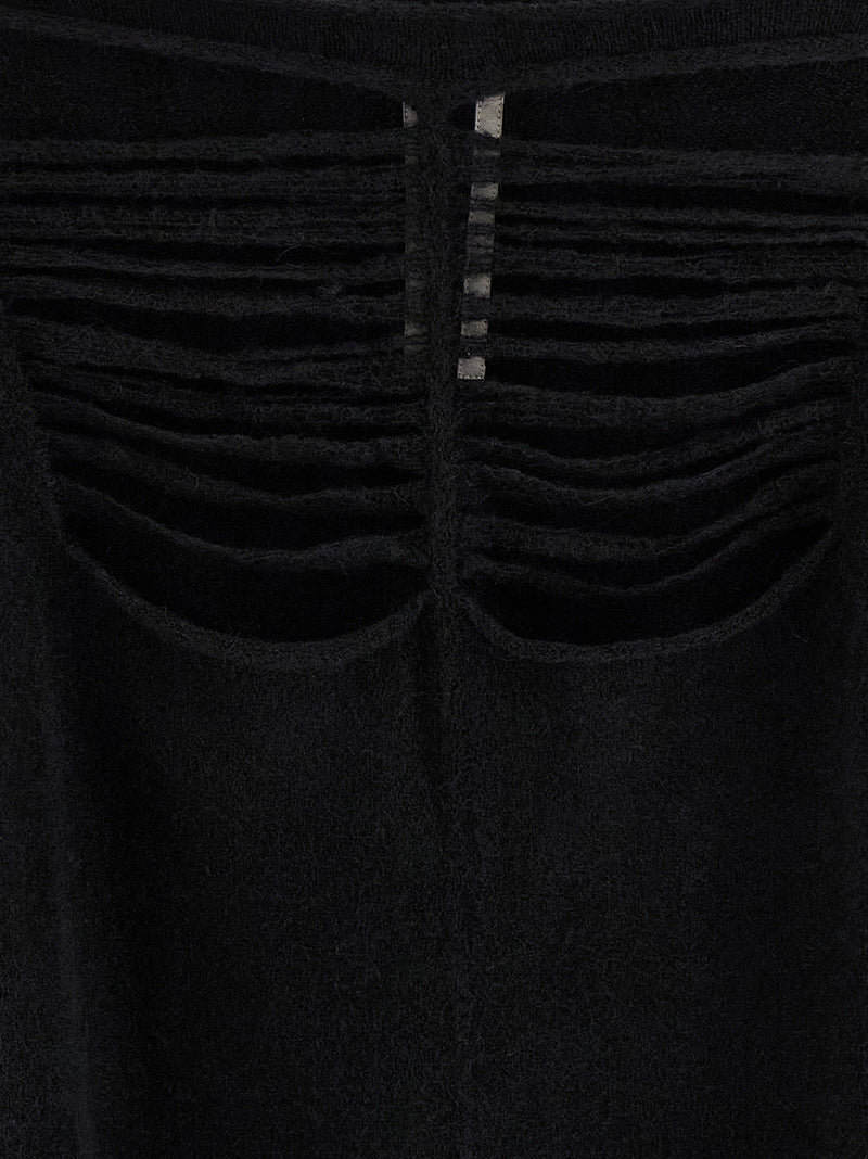 Rick Owens Black Wool Cardigan