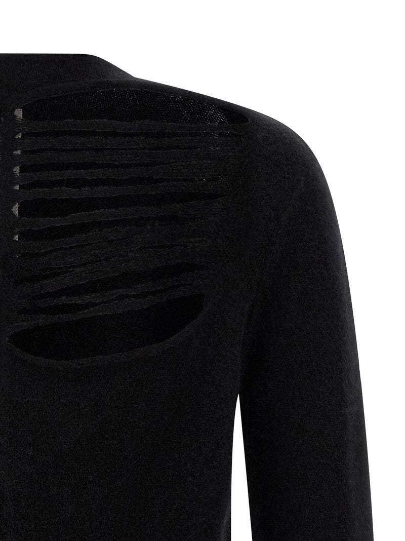 Rick Owens Black Wool Cardigan
