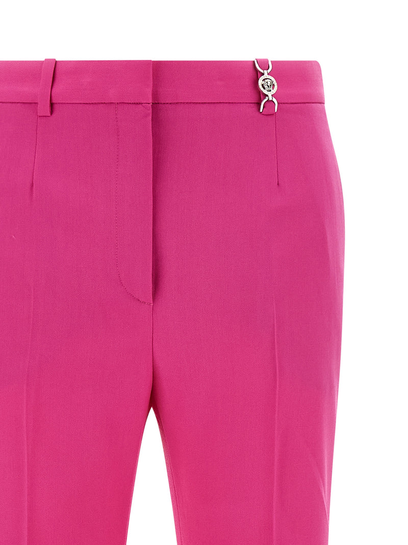 Versace Fuchsia Virgin Wool Flared Pants
