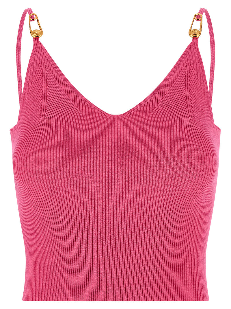Versace Fuchsia Viscose Sleeveles T-Shirt