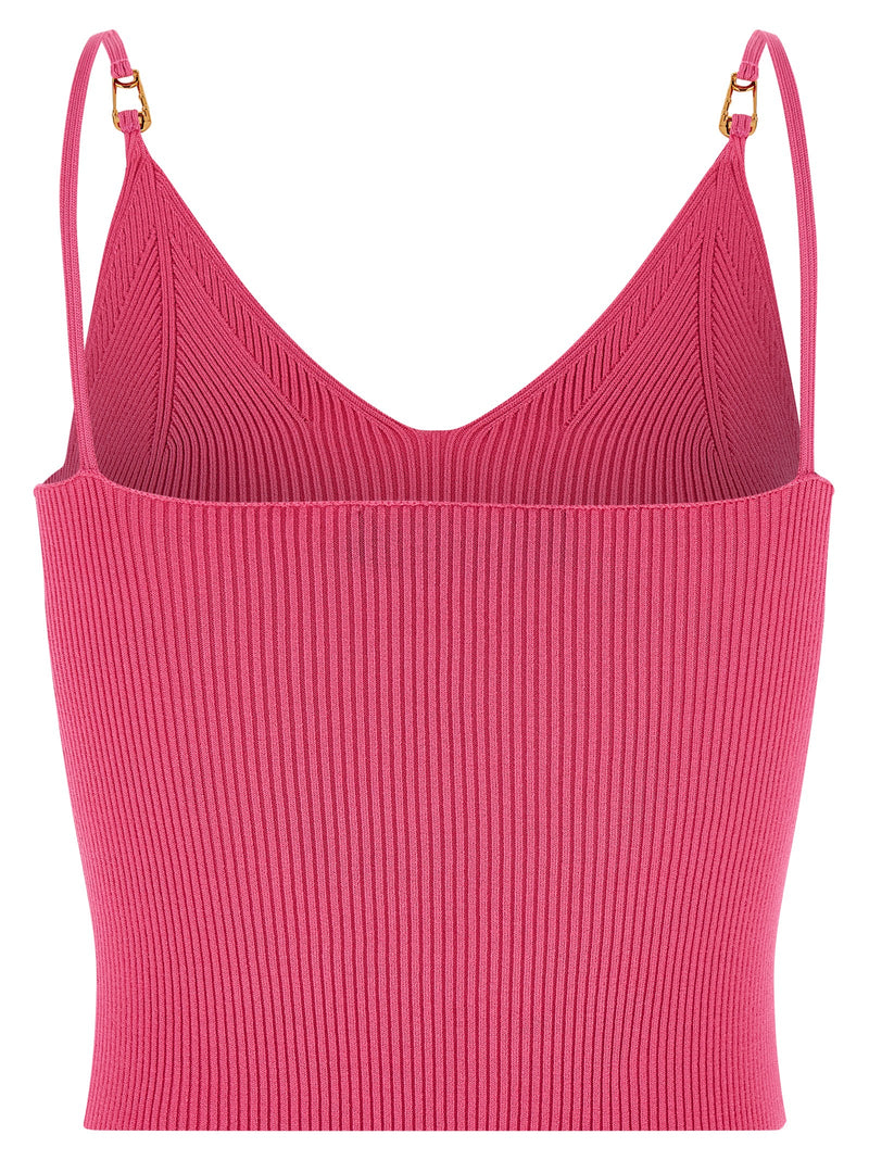 Versace Fuchsia Viscose Sleeveles T-Shirt
