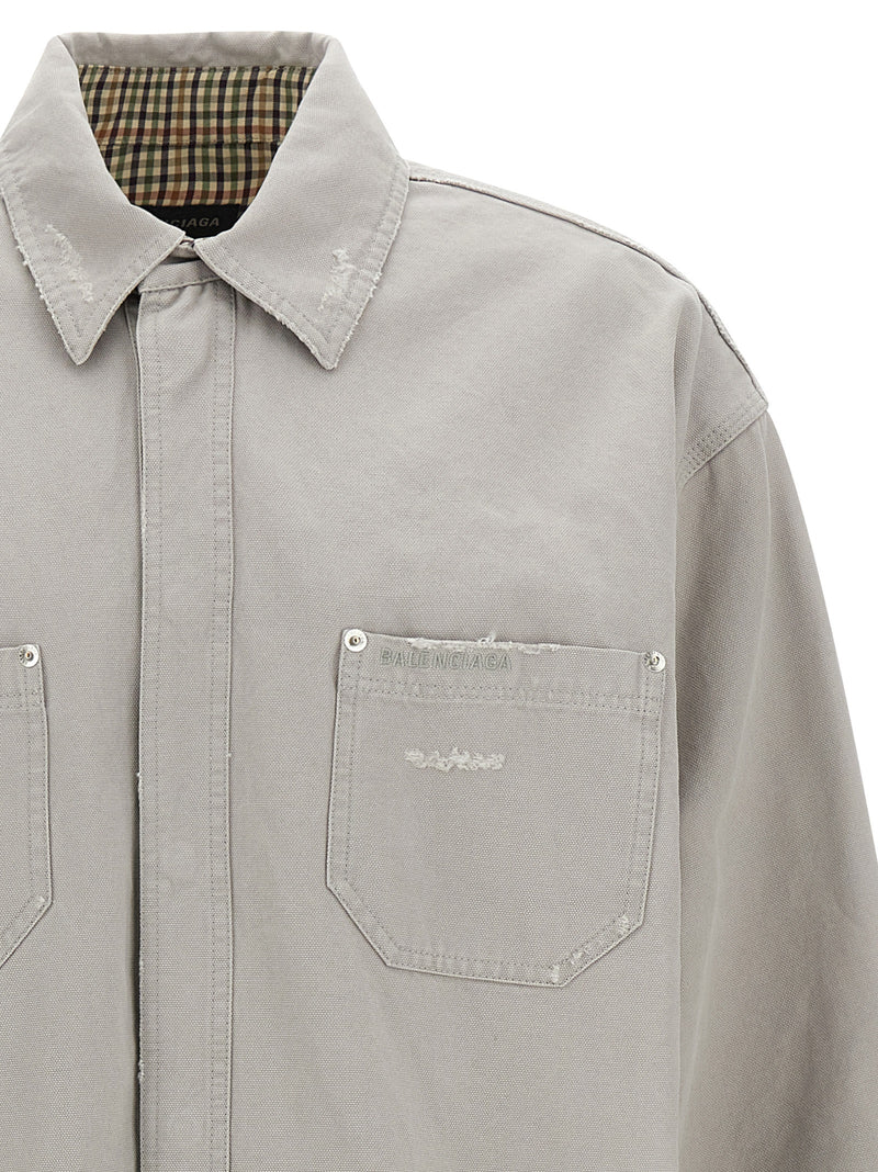Balenciaga Gray Cotton Blouse