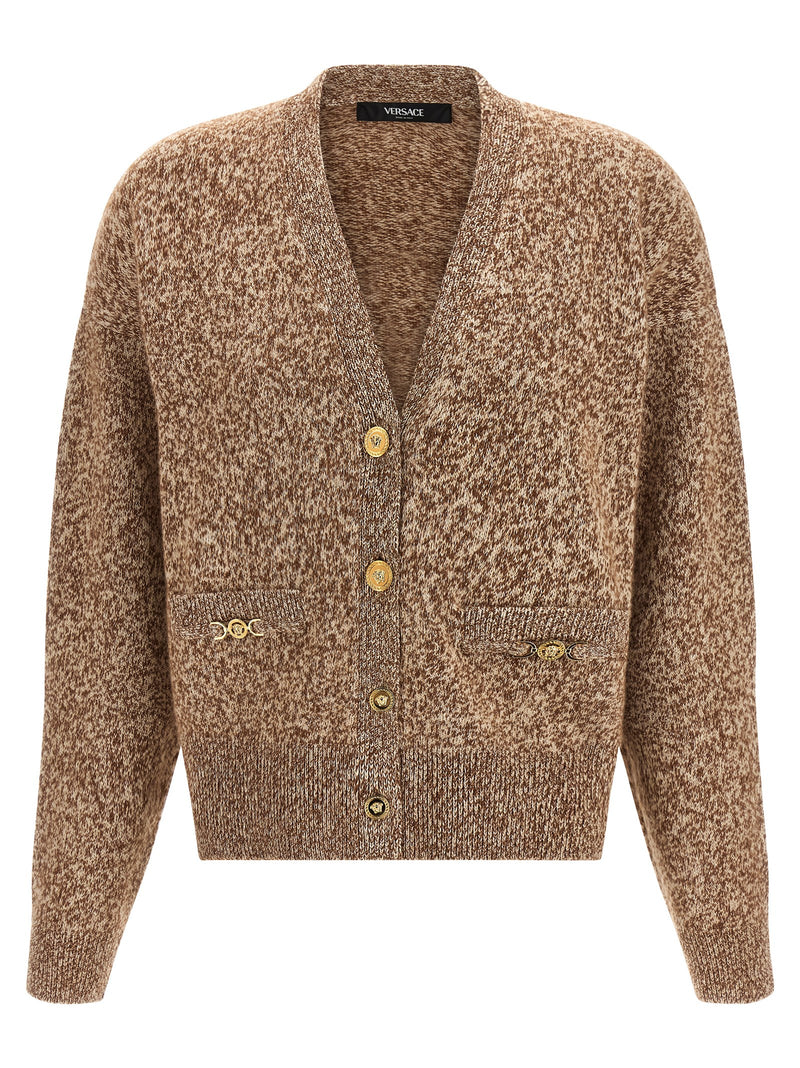 Versace Beige Virgin Wool Cardigan