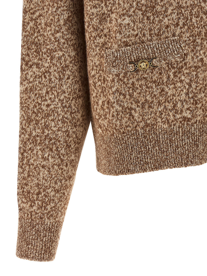 Versace Beige Virgin Wool Cardigan