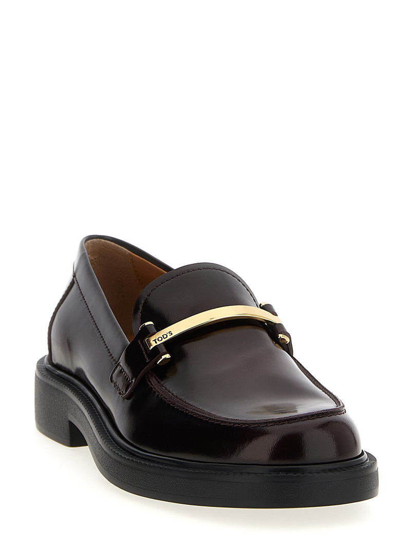 Tod's Bordeaux Calfskin Slip-On Loafers