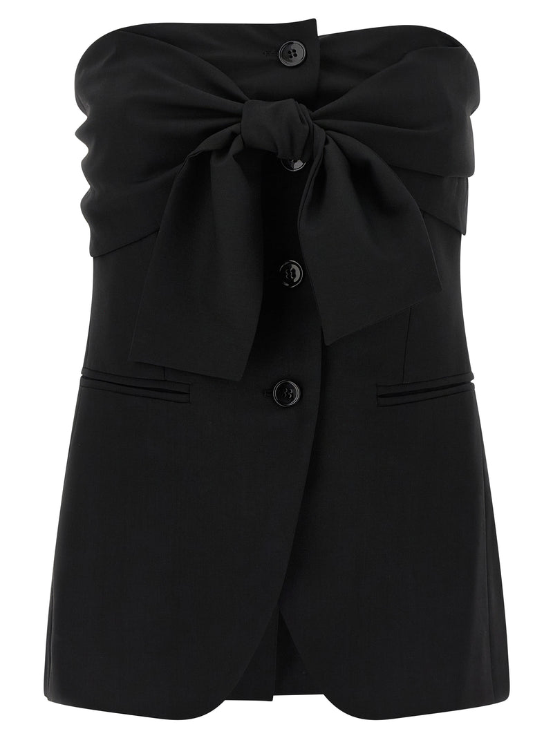Max Mara Black Virgin Wool Tank Tops