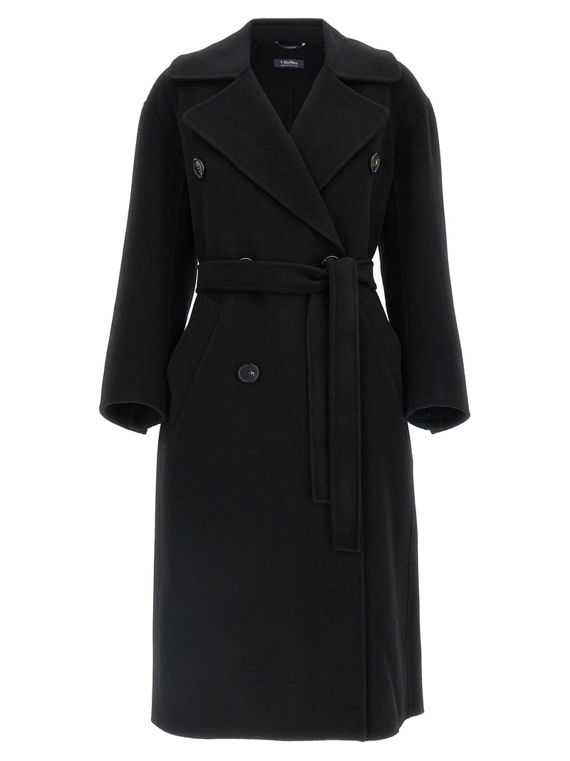 'S Max Mara Black Virgin Wool Coat