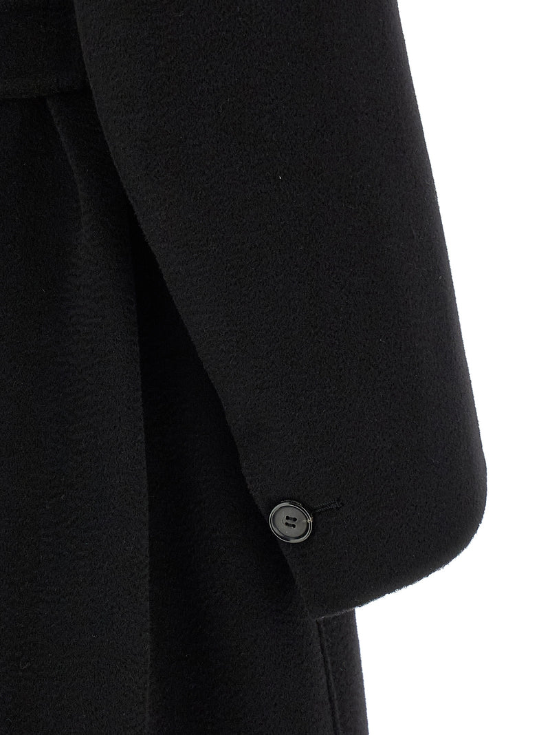 'S Max Mara Black Virgin Wool Coat