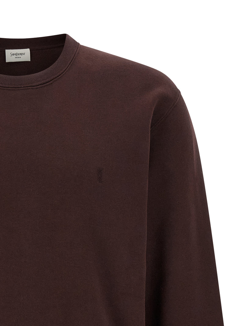 Sudadera de algodón burdeos de Saint Laurent