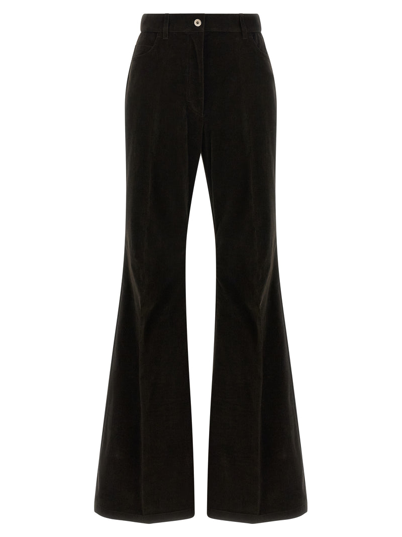 Ferragamo Brown Cotton Flared Pants