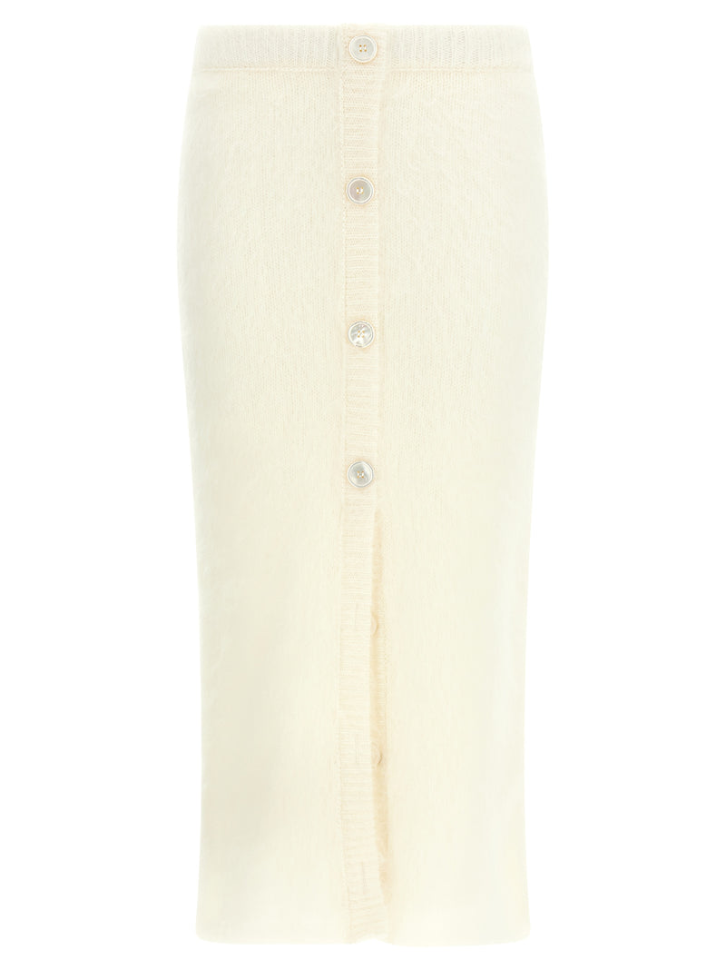 Alessandra Rich White Other Fibres Midi Skirt