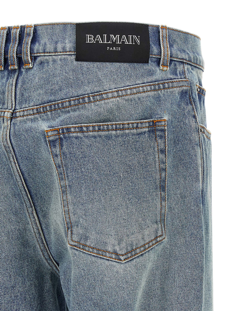Balmain Blue Cotton Jeans Denim