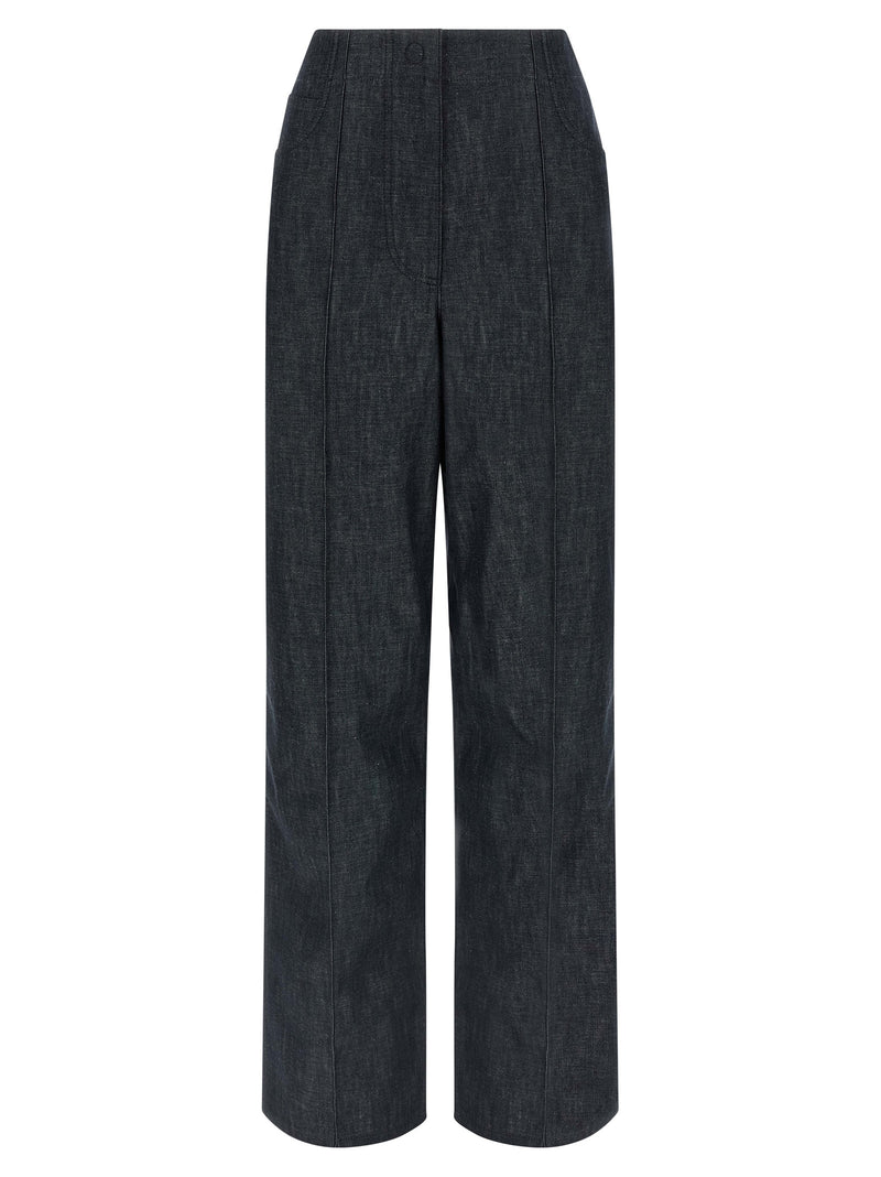 Fendi Blue Cotton High-Waisted Jean