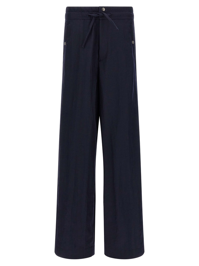 Pantalones informales de nailon azul de Dries Van Noten