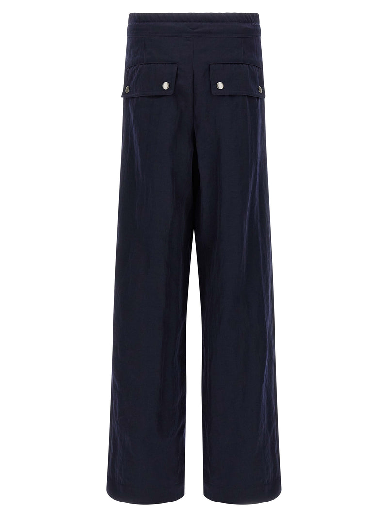 Pantalones informales de nailon azul de Dries Van Noten
