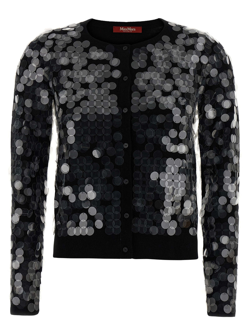 Max Mara Black Virgin Wool Cardigan