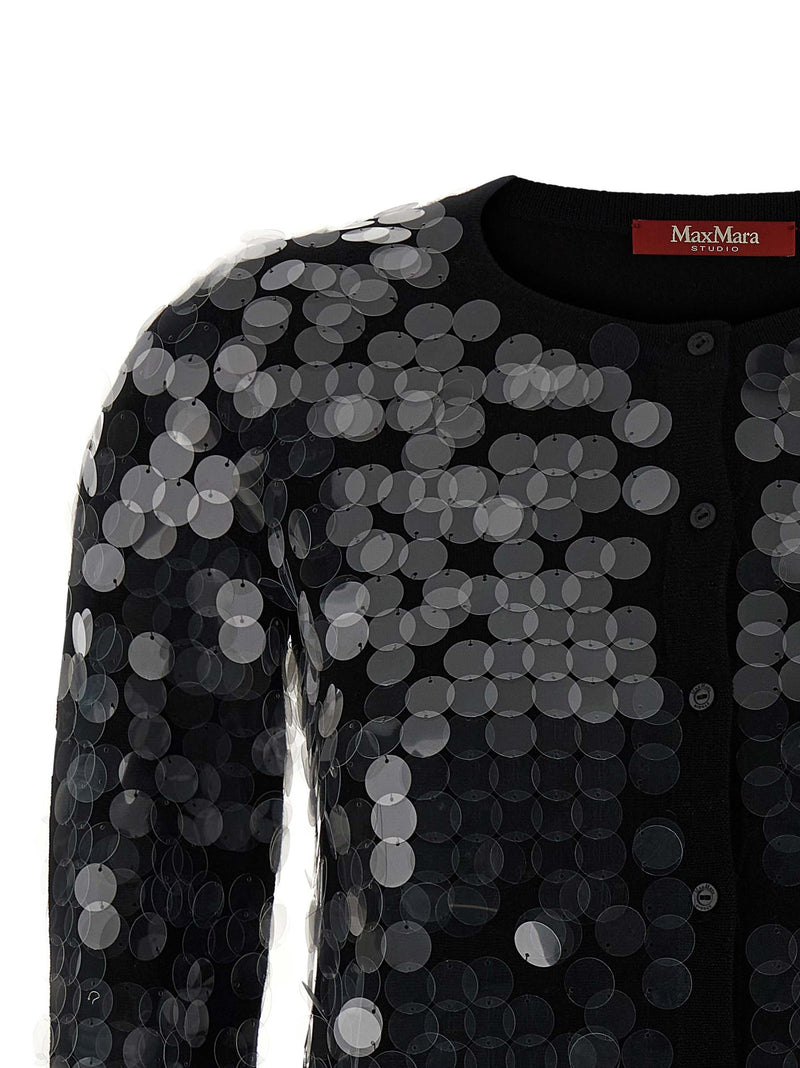 Max Mara Black Virgin Wool Cardigan