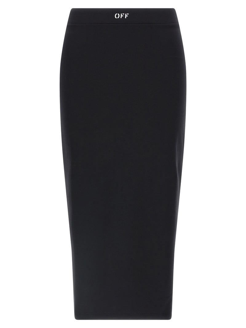 Off-White Black Polyamide Midi Skirt