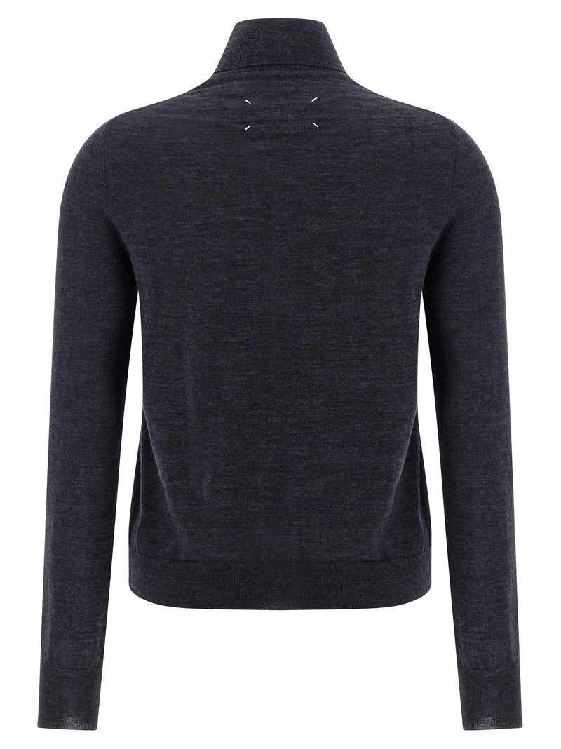 Maison Margiela Blue Wool Cardigan