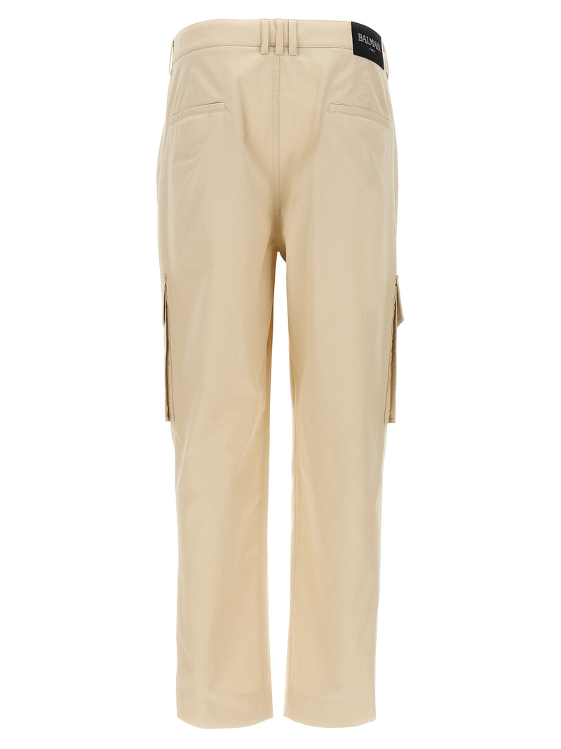 Balmain Beige Cotton Cargo Pants