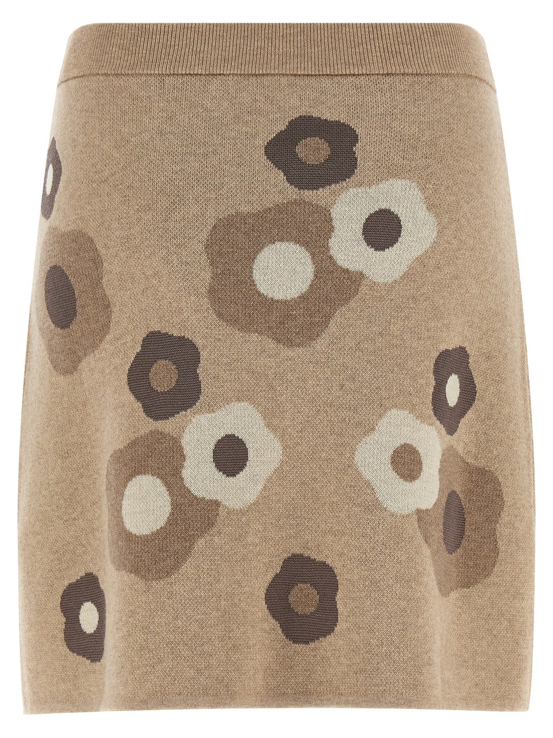Kenzo Beige Wool Long Skirt