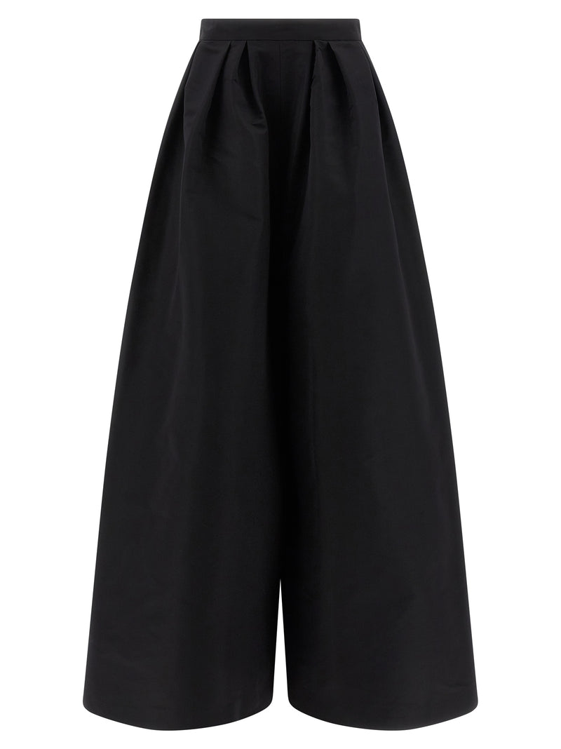 Carolina Herrera Black Silk Casual Pants