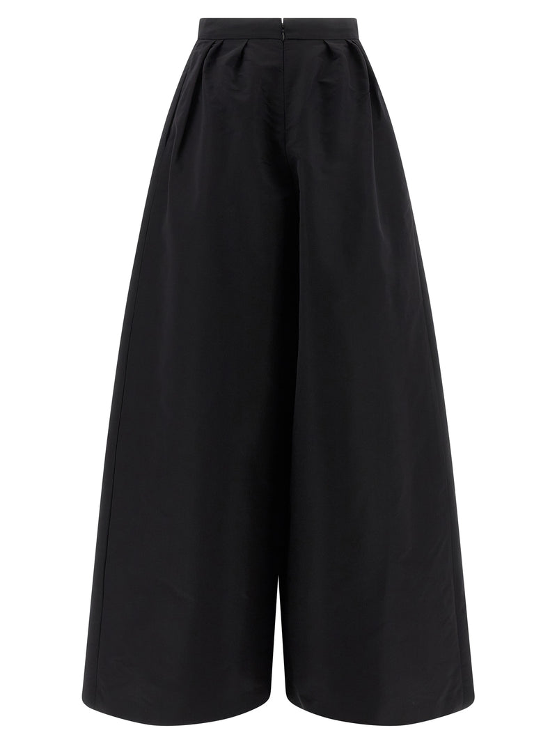 Carolina Herrera Black Silk Casual Pants