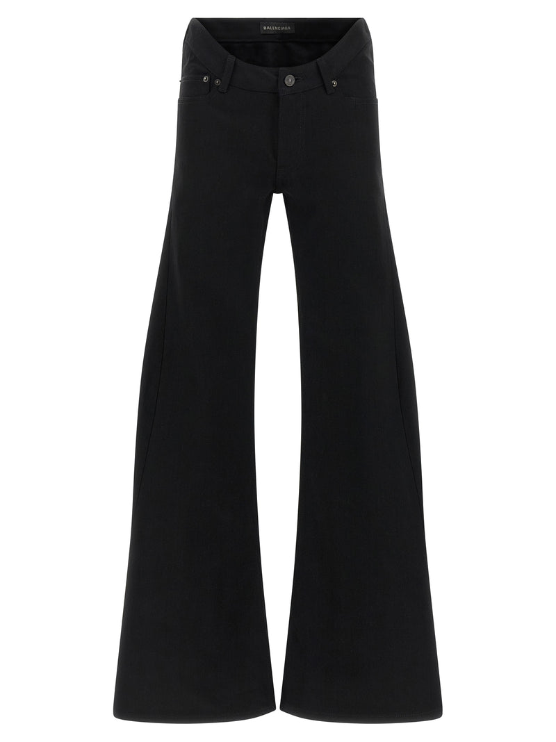 Balenciaga Black Cotton Flared Jeans