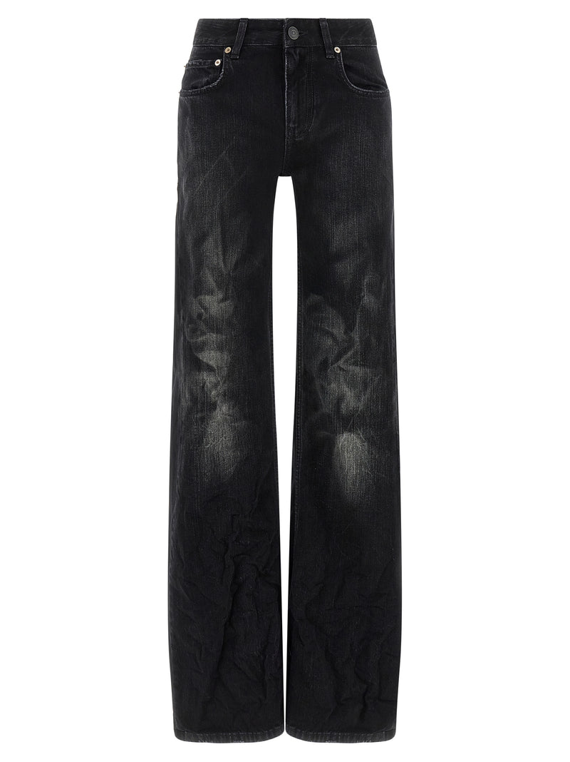 Balenciaga Black Cotton Flared Jeans