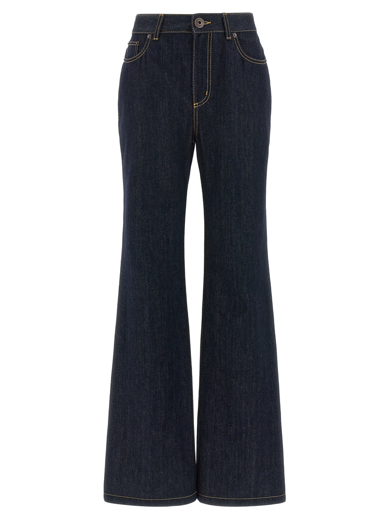 Alexander McQueen Blue Cotton Flared Jeans