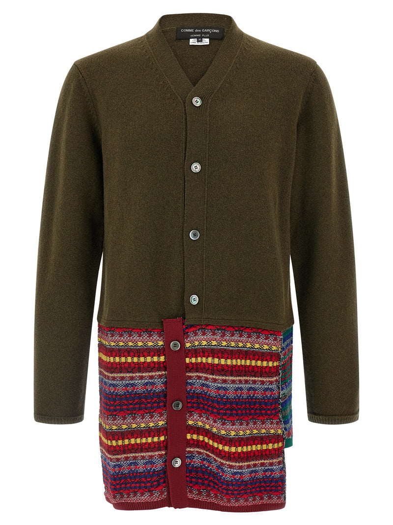 Comme Des Garçons Bicolor Wool Cardigan