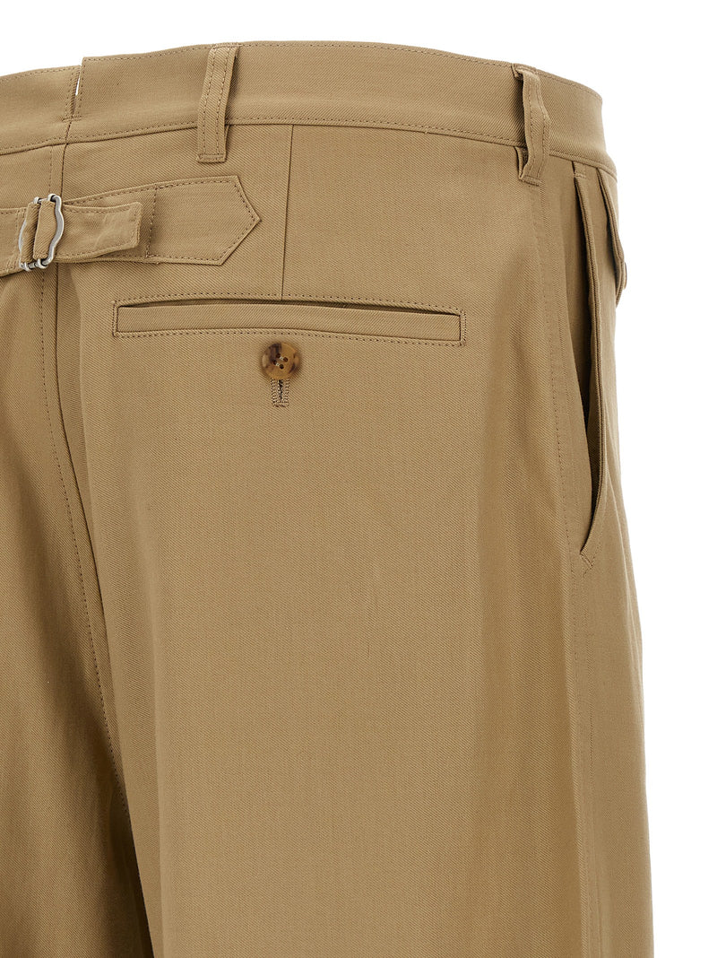 Comme Des Garçons Beige Cotton Casual Pants