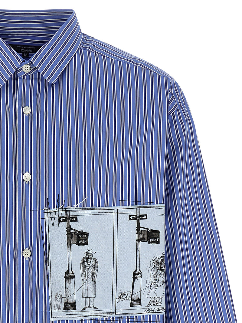 Comme Des Garçons Blue Cotton Blouse