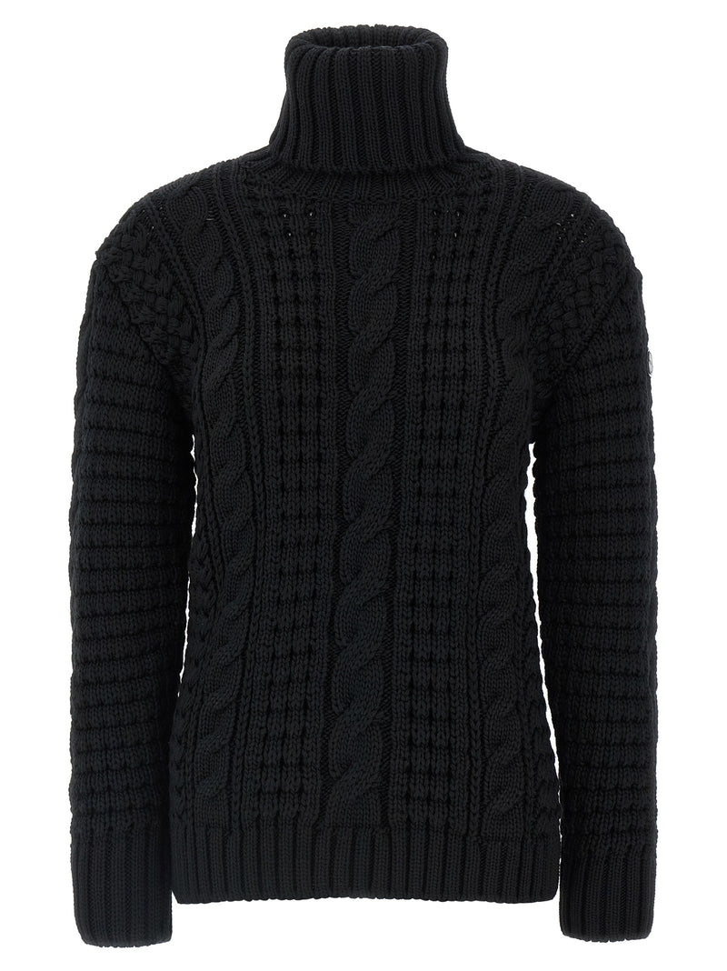 MONCLER GENIUS Black Virgin Wool Cardigan