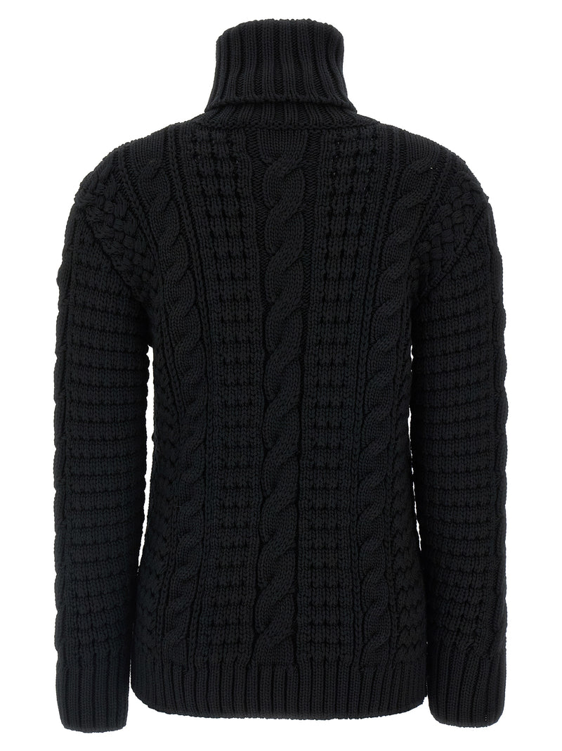 MONCLER GENIUS Black Virgin Wool Cardigan